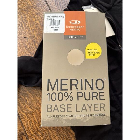 Icebreaker Women's 260 Tech Merino Wool Half Zip Long Sleeve Base Layer XL NEW - Picture 9 of 10